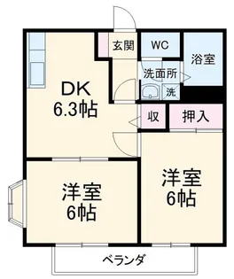 ベルメゾンITO B棟【1階】の間取り