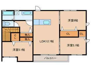 レジデンシアB棟【2階】の間取り
