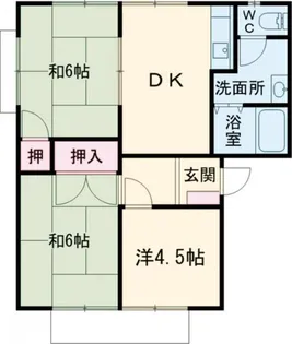 ハイツ二番館 A【2階】の間取り