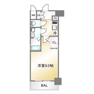 エスリード神戸兵庫駅アクアヴィラ【2階】の間取り