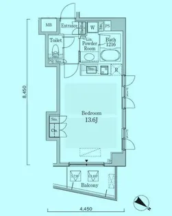 オーキッドレジデンス六本木【10階】の間取り