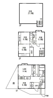 神奈川県横浜市鶴見区東寺尾東台【一戸建】の間取り