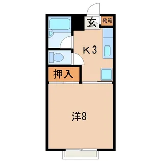 メゾンドヌールB【1階】の間取り