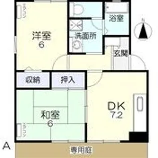 グリーンハイツB棟【1階】の間取り