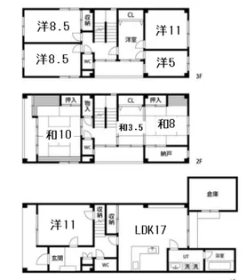 京都府京都市中京区御供町【一戸建】の間取り