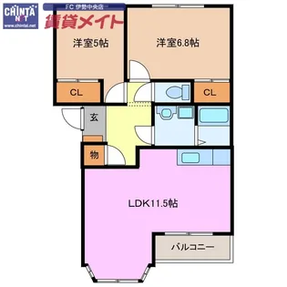 ルミエールB【2階】の間取り