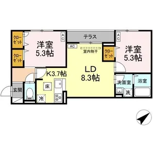 セレスティア江戸川III【3階】の間取り