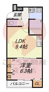 フジパレス北野田V番館【1階】の間取り