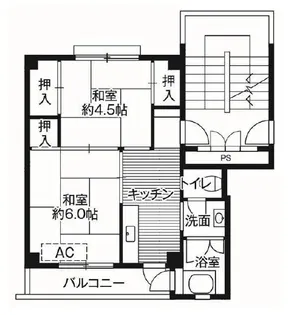 ビレッジハウス戸川2号棟【4階】の間取り