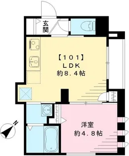 グランビューノ荏原【1階】の間取り