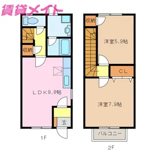 三重県鈴鹿市南堀江1【一戸建】の間取り