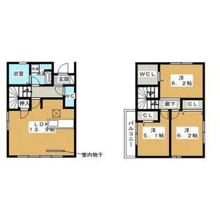 愛知県名古屋市中村区下米野町2【一戸建】の間取り