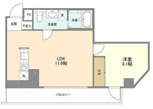 アプリーレ菊川【6階】の間取り