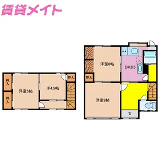 三重県桑名市大字江場【一戸建】の間取り