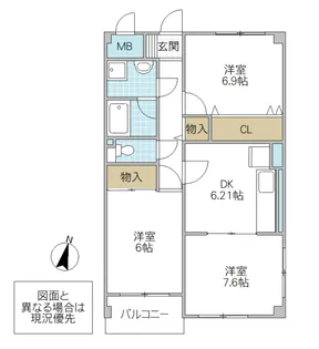 カーサヴィオレッタ A棟【1階】の間取り