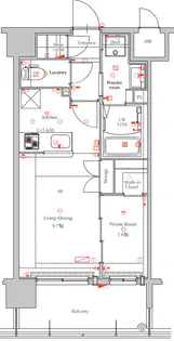 ネストピア博多Side Terrace【8階】の間取り