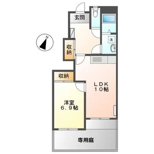 サンコートクレアA【1階】の間取り