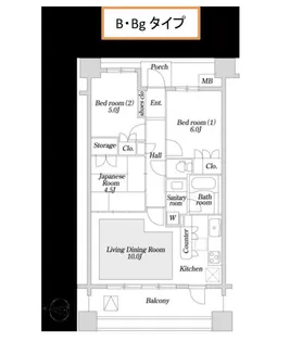 KDX志村坂上レジデンス【3階】の間取り