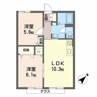 グリーンハイツ【1階】の間取り