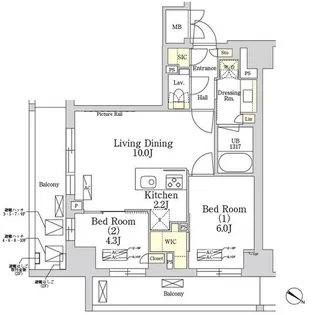 THE CLASS MINAMIAZABU【7階】の間取り