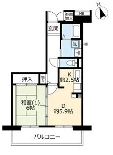 URコンフォール南日吉【6階】の間取り