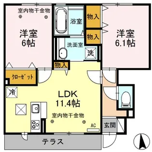 グランドール【1階】の間取り
