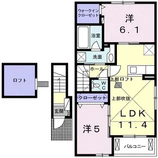 ガーデンハウスA【2階】の間取り