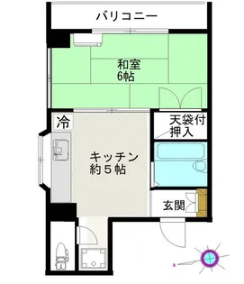 ジェネスナカツ【2階】の間取り