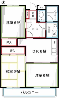 国立イーストハイツ【2階】の間取り