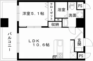 レジディア熊本辛島【6階】の間取り
