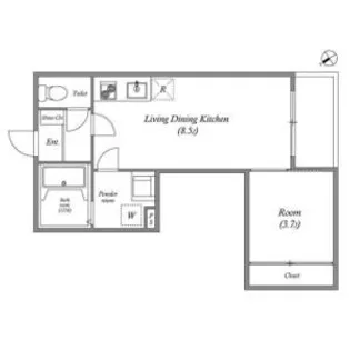 ハーモニーテラスRen相川【1階】の間取り