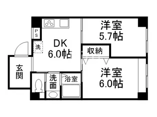 リーブルシンワ【1階】の間取り