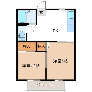 タウニィくすの木【2階】の間取り