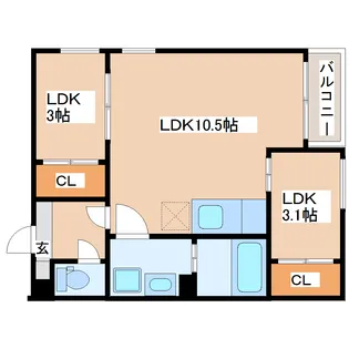 REGALEST ARBRE宮城野【1階】の間取り