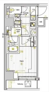 プレミアムキューブ両国DEUX【8階】の間取り