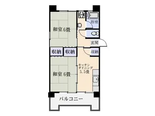 鴨池二丁目団地1号棟【3階】の間取り