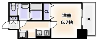 プレサンス難波フィネスト【10階】の間取り