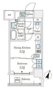 パークアクシス横浜阪東橋【4階】の間取り