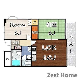 コーポサンルイスII【5階】の間取り