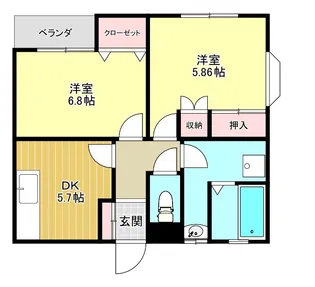 神山ハイツ【2階】の間取り