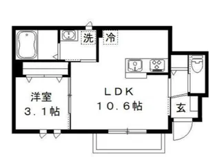 ボヌール・メゾン【1階】の間取り