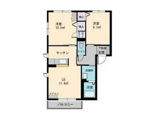 シャーメゾン藤A棟【1階】の間取り