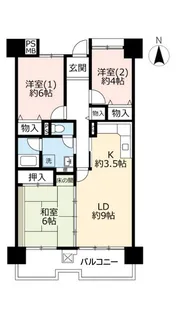 UR武庫川【14階】の間取り