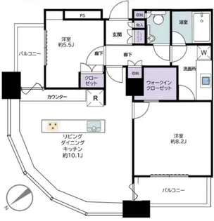東京ツインパークス ライトウイング【29階】の間取り