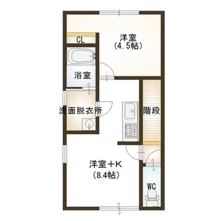 リバレイン小新西デュオ/トリオ【2階】の間取り