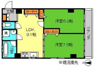サンヒルズK【1階】の間取り
