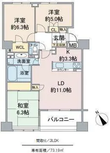 アトラス・シアンズ東戸塚【7階】の間取り
