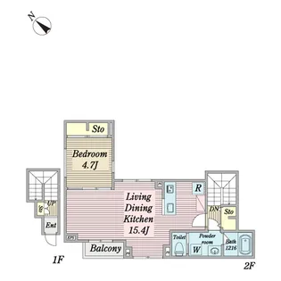 ルームSII【2階】の間取り