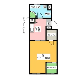 レインボーカーサ巽ヶ丘【3階】の間取り