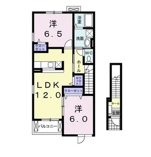 ドリームズ カム トゥルー A【2階】の間取り